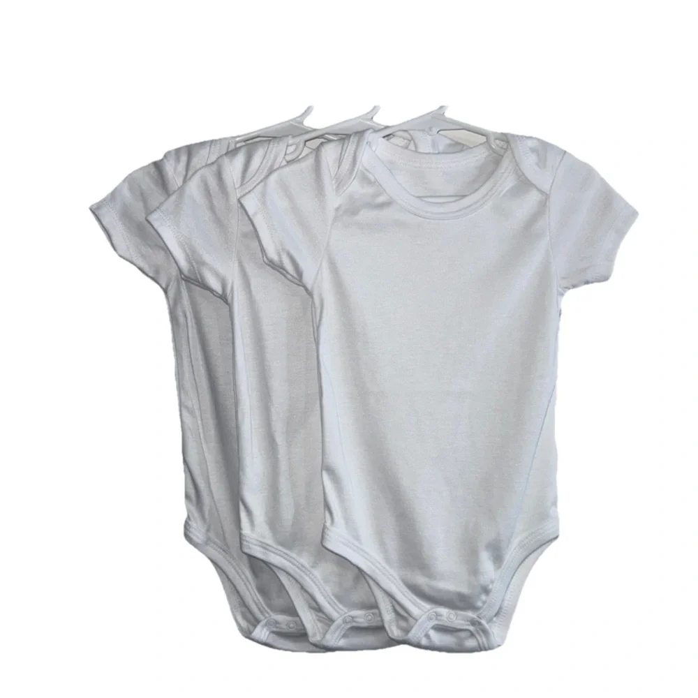 Baby One-Piece Bodysuit (3-Pack) Classic White 12-18 Months NEW